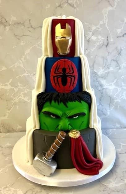 Super Hero wedding cake