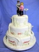 Skiing wedding cake