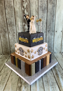wrestling-and-books-wedding-cake-
