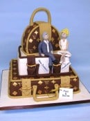 Louis Vuitton suitcase wedding cake