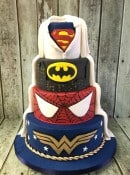 Super hero wedding cake