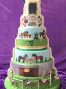 Horses racing  forge wedding split wedding cake