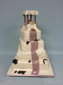 Four poster bed wedding cake