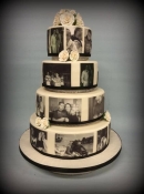 Photo memory wedding cake