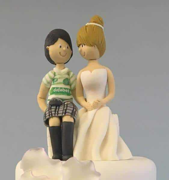 sugar bride and groom wedding cake topper