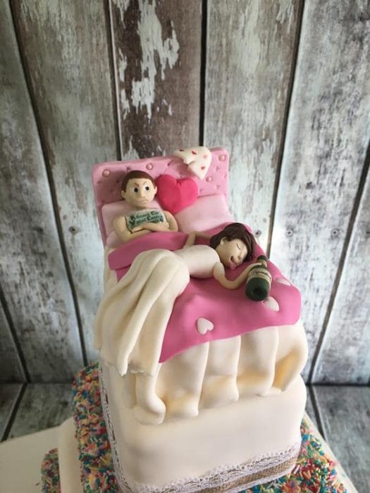 sugar bride and groom wedding cake topper
