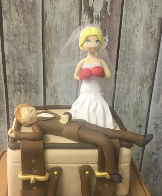 sugar bride and groom wedding cake topper