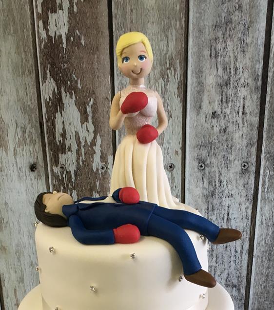 sugar bride and groom wedding cake topper