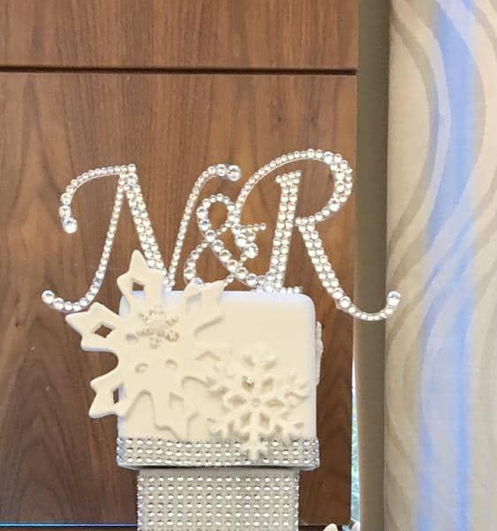 Swarovski  crystal  hand made initials 3 pieces