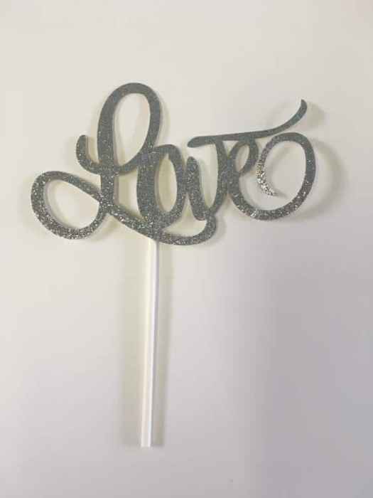 Love wedding cake topper Diamante