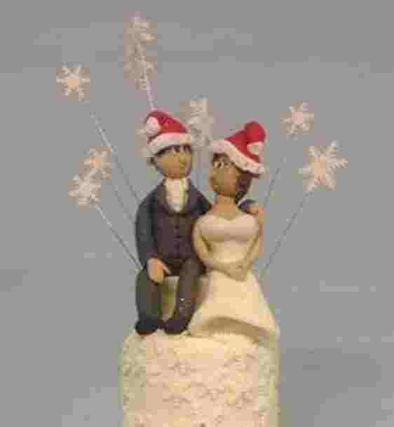 sugar bride and groom wedding cake topper