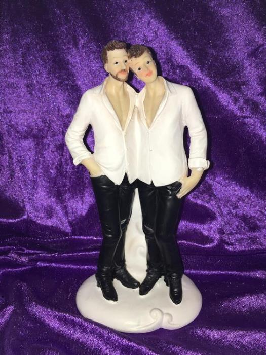 Groom and groom wedding cake topper