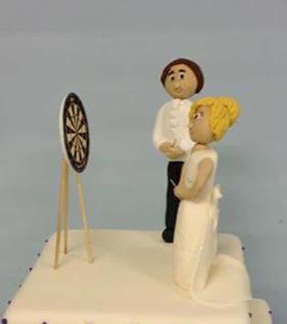sugar bride and groom wedding cake topper