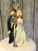 sugar bride and groom wedding cake topper