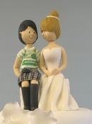 sugar bride and groom wedding cake topper