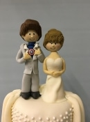 sugar bride and groom wedding cake topper