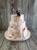 bride and groom  wedding cake topper fishing theme