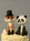 animal bride and  groom  wedding cake toppe