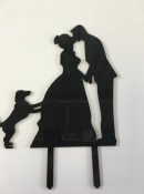 Silhouette wedding cake topper and dog