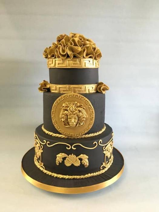 Black Versace Wedding cake