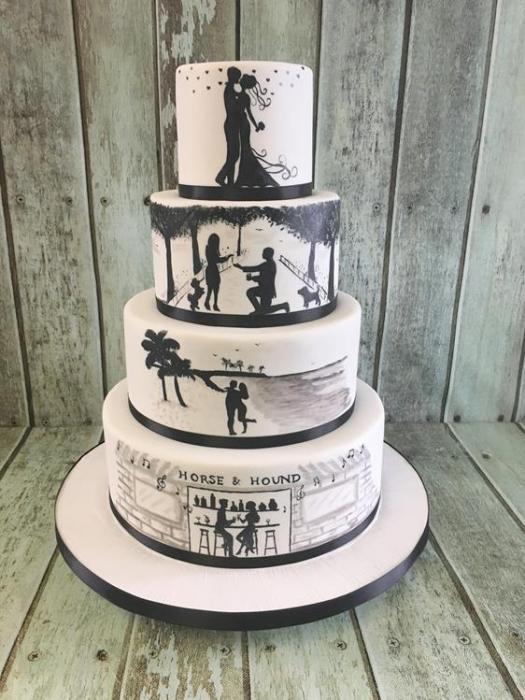 black storybook Wedding cake Dublin Ireland