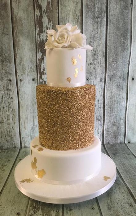 silver sequin ruffles and diamond applique royal icing vintage beautiful ornate specular hand crafted hand painted original design  wedding cake Dublin Ireland bray chocolate red velvet lemon drizzle