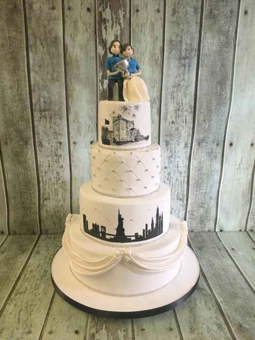 Black hand painted Wedding cake Dublin Ireland