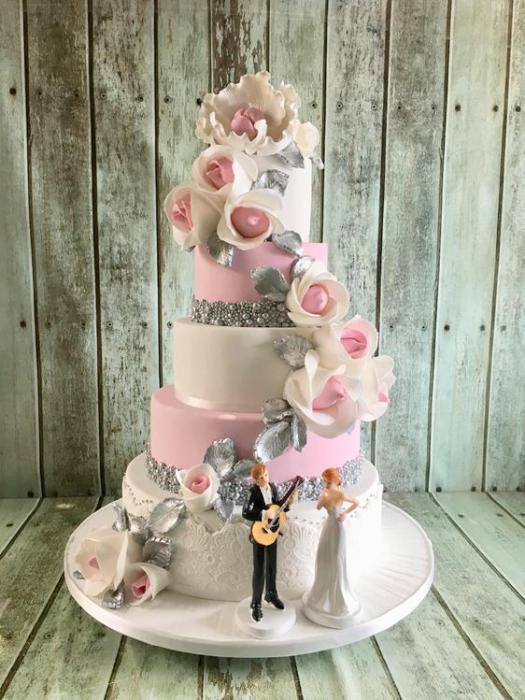 silver sequin ruffles and diamond applique royal icing vintage beautiful ornate specular hand crafted hand painted original design  wedding cake Dublin Ireland bray chocolate red velvet lemon drizzle