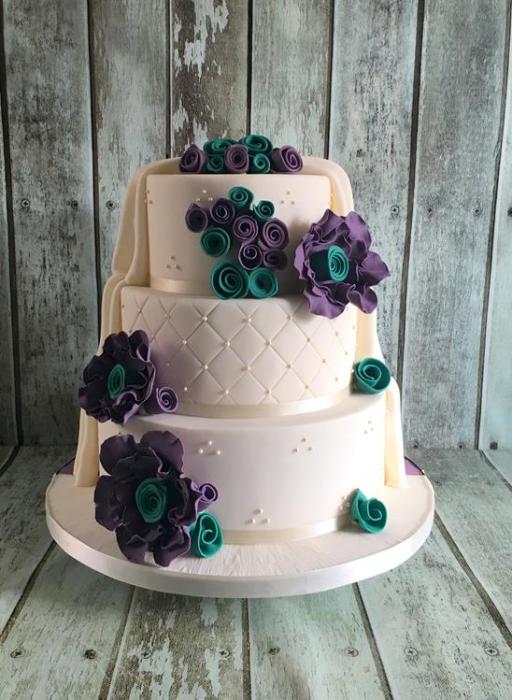 silver sequin ruffles and diamond applique royal icing vintage beautiful ornate specular hand crafted hand painted original design  wedding cake Dublin Ireland bray chocolate red velvet lemon drizzle