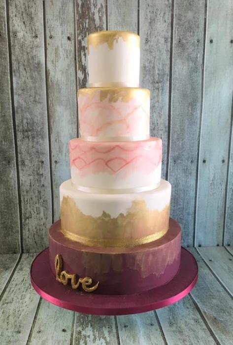 colour was love wedding cake