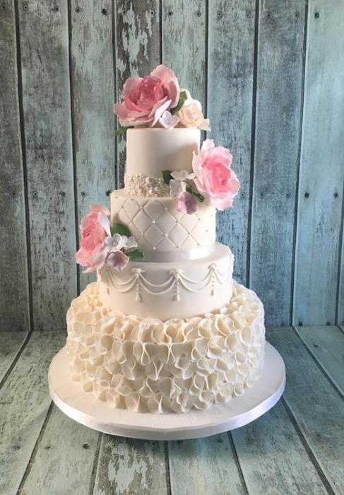 silver sequin ruffles and diamond applique royal icing vintage beautiful ornate specular hand crafted hand painted original design  wedding cake Dublin Ireland bray chocolate red velvet lemon drizzle