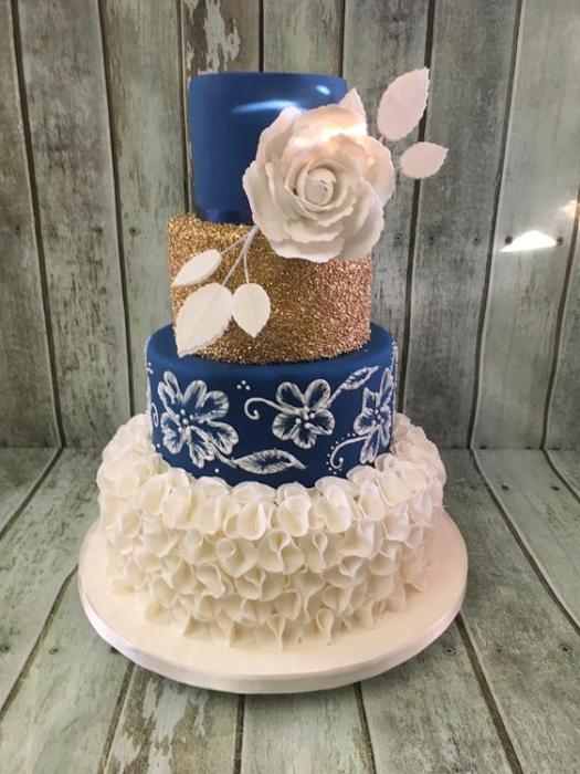 silver sequin ruffles and diamond applique royal icing vintage beautiful ornate specular hand crafted hand painted original design wedding cake Dublin Ireland bray chocolate red velvet lemon drizzle