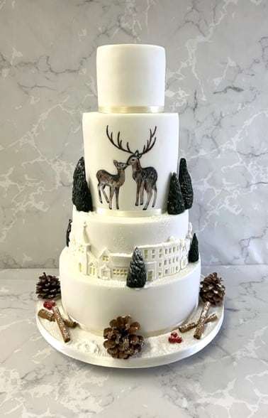 Christmas village and Deer