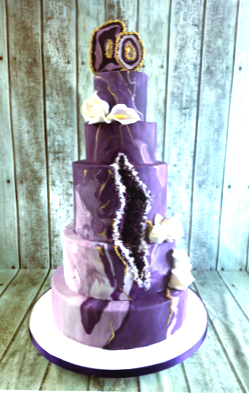Geode Purple wedding cake