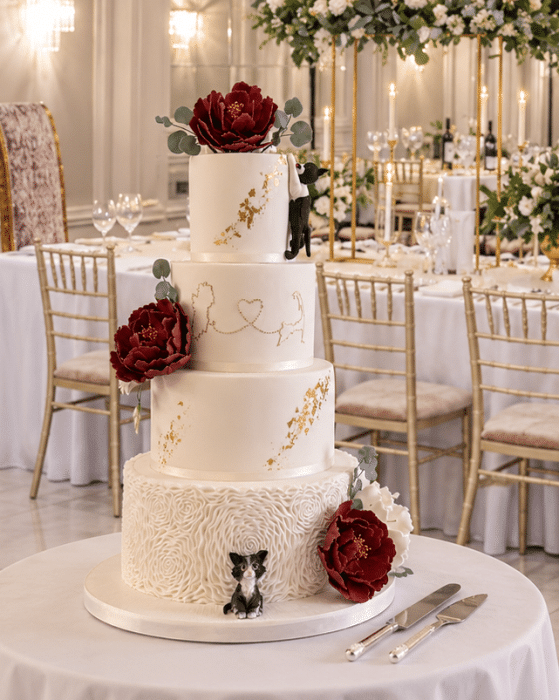 Wedding-cake-with-maps-and-cats