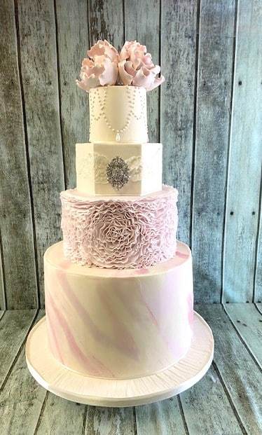 large-marbel-cake-with-delicate-ruffles - wedding cake