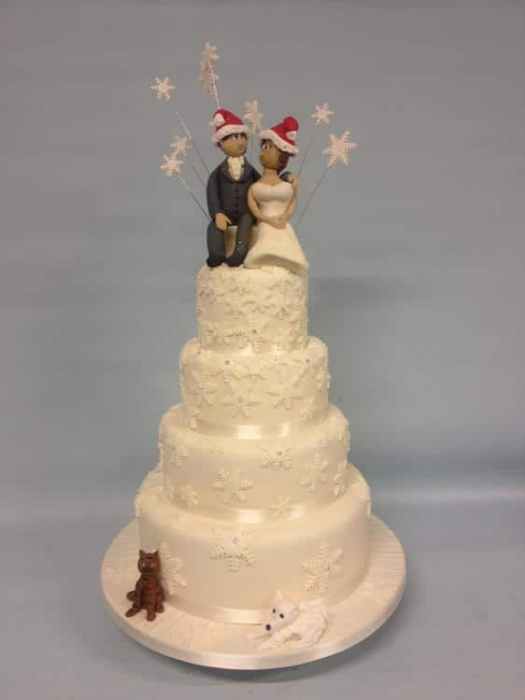 Snowflake wedding cake