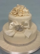 2 tier crystal wedding cake