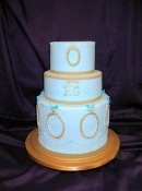 pale blue French wedding cake