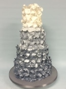 ombre silver petal wedding cake