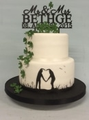 Silhouette with shamrock wedding cake
