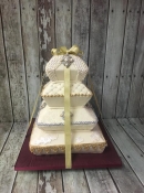 cushion wedding cake gold