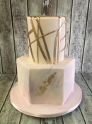 geometric  hex wedding cake