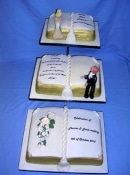 3x book   wedding cake on a stand