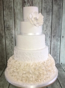 ruffles  with white sequin wedding cake