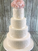 xlarge peony roses and lace wedding cake