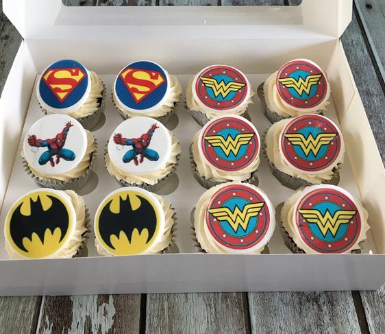 super hero wedding cup cakes