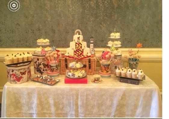 lego cake table and treats