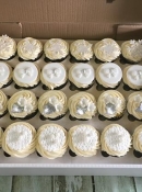 vintage white cup cake selection