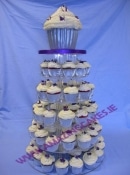 Large and small wedding cup cake